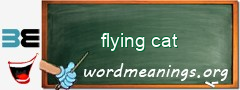 WordMeaning blackboard for flying cat